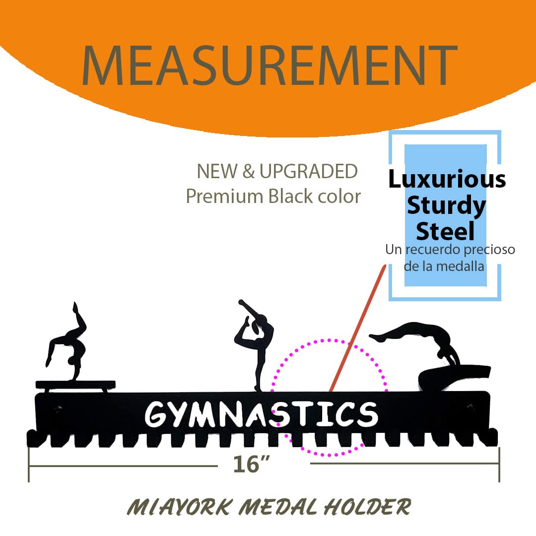 Miayork Gymnastics Medal Hanger Display - Sturdy Gymnastics Medal Display Easy to Install-Gymnastics Medal Holder Wall Hanger for Sports, Gymnastic Medal Hanger Display Gifts
