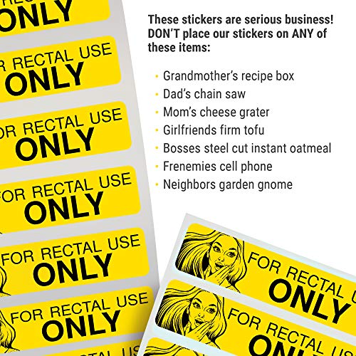 Funny Rectal Use Only Stickers - 200/Roll Yellow Prank Gift