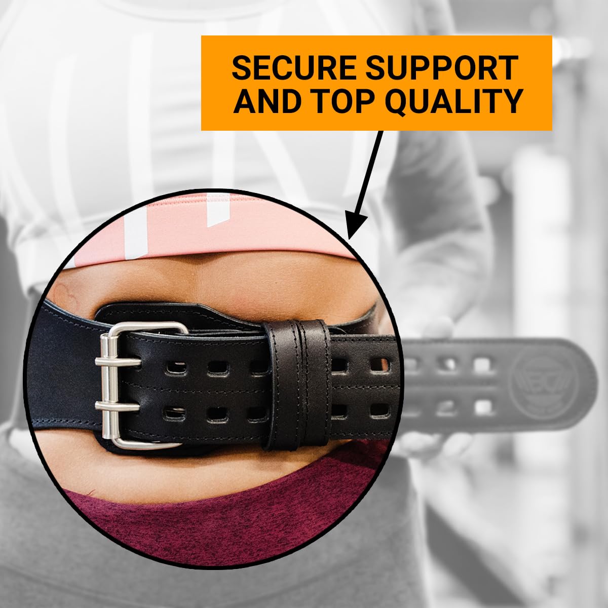WARM BODY COLD MIND Leather Weight Lifting Belt 4" Adjustable Belt with Buckle for Workout, Squats, Gym, Powerlifting, Olympic Weightlifting, Strength Training. Waist/Back Support (Black, XXX-Large)