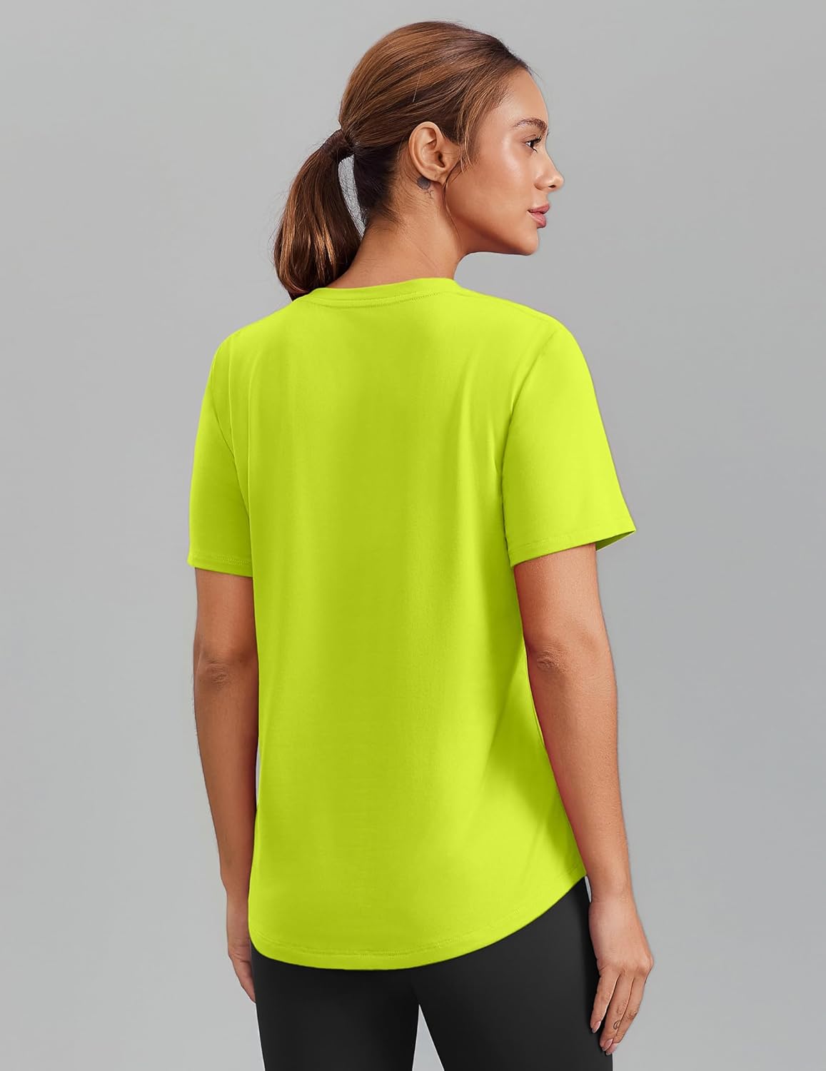 PINSPARK Soft Workout Tops - Women's Short Sleeve V-Neck Gym Shirts | Moisture-Wicking & UPF 50+ Protection