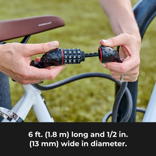 Master Lock Cable Lock - Set Your Own Combination for Security | 6 Ft Long, Black, Model 8122D