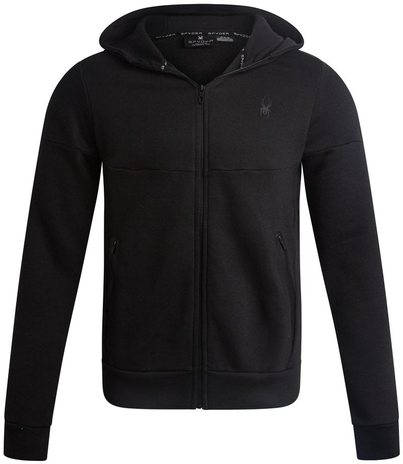 Spyder Mens Zip Up Hoodie - Super Soft Performance Fleece Sweatshirts for Men - Warm Athletic Hoodies for Running Walking Gym, Size X-Large, Black Ink