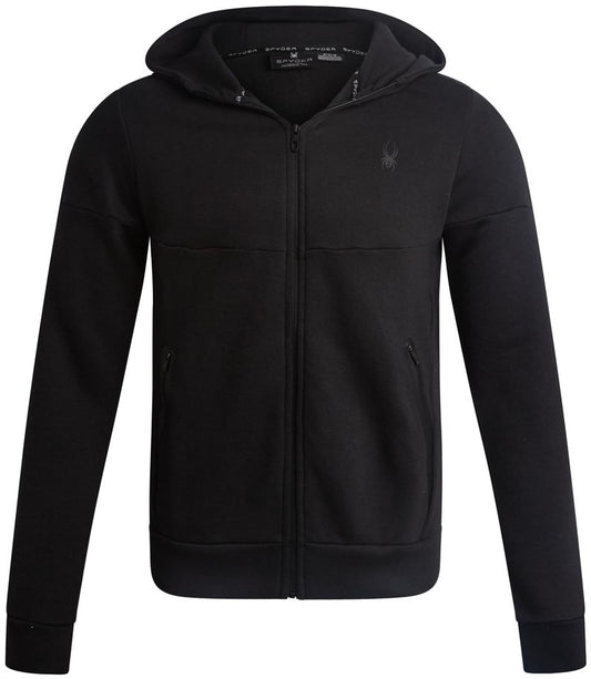 Spyder Mens Zip Up Hoodie - Super Soft Performance Fleece Sweatshirts for Men - Warm Athletic Hoodies for Running Walking Gym, Size X-Large, Black Ink