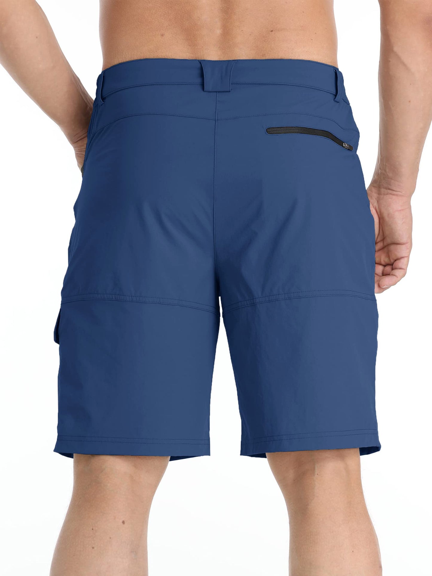 TACVASEN Mens Hiking Cargo Shorts Casual Golf Dress Shorts Hiking Lightweight Quick Dry Breathable Outdoor Summer Fishing Camping Blue 32