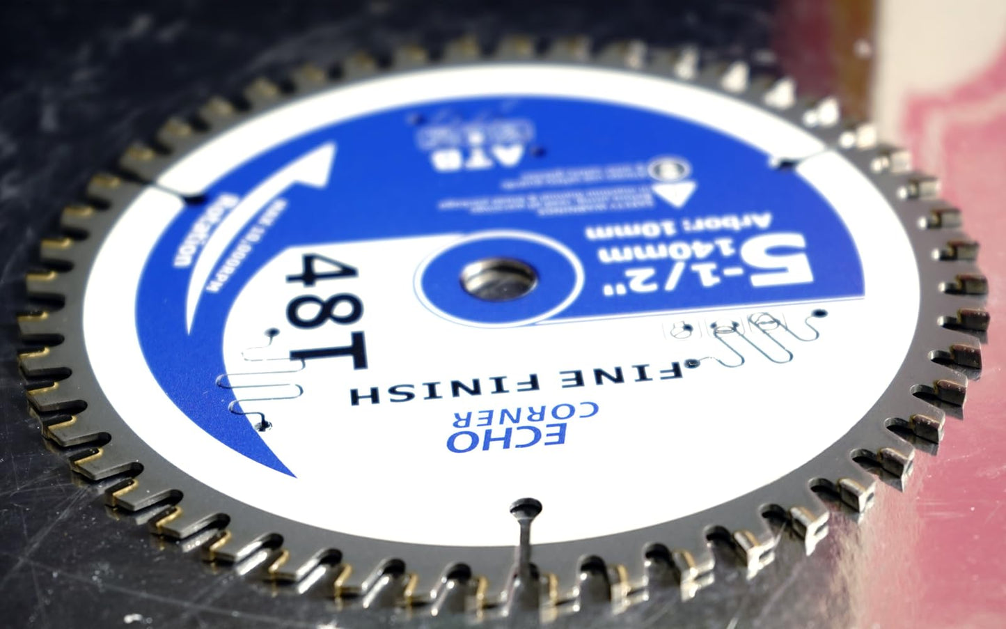 Echo Corner 5-1/2-Inch (10mm Arbor) Circular Saw Blade 48-Tooth, Carbide TCT Fine Cut Fine Finish Crosscut Framing Ripping Wood Plywood MDF Plastic Veneer Lumber Laminate