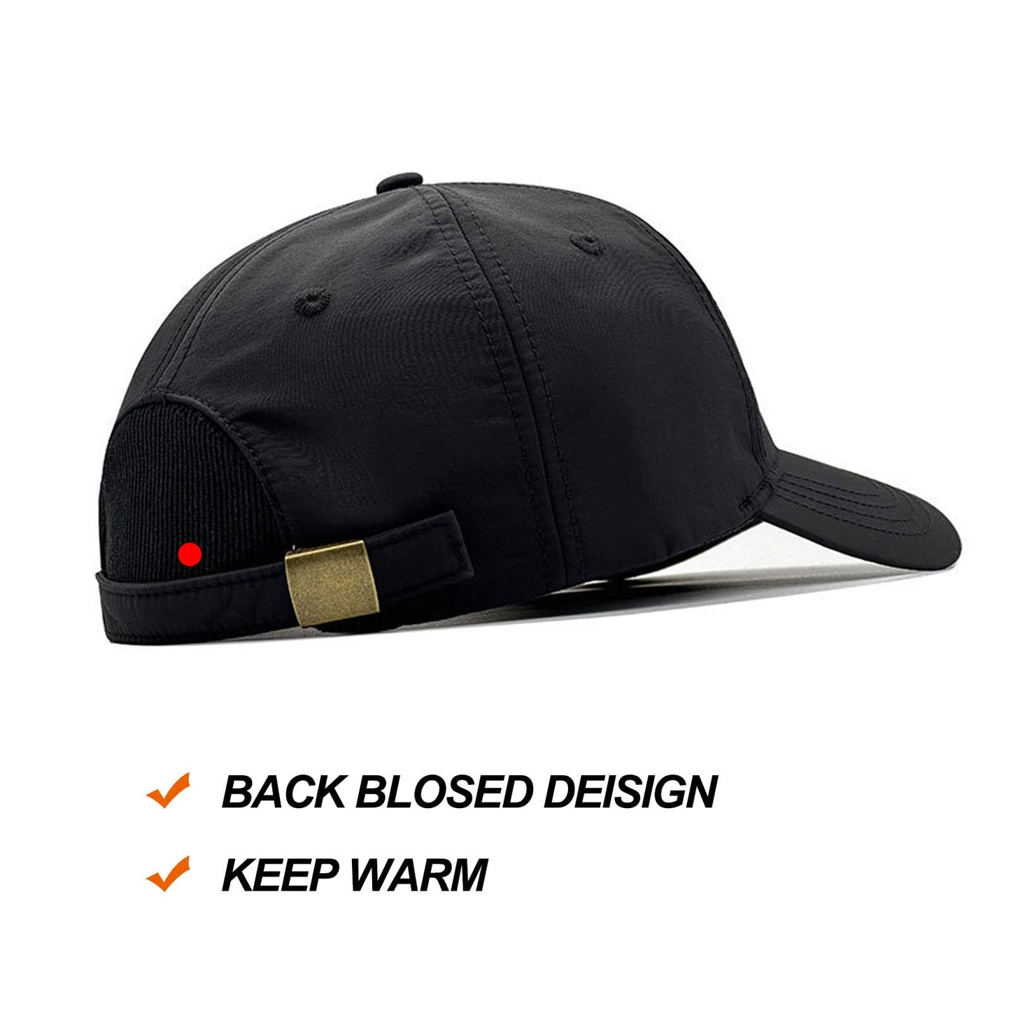 KCZAKA Waterproof Quick Dry Baseball Caps Men's Winter Fleece Lined Warm Back Closed Baseball Hats K220
