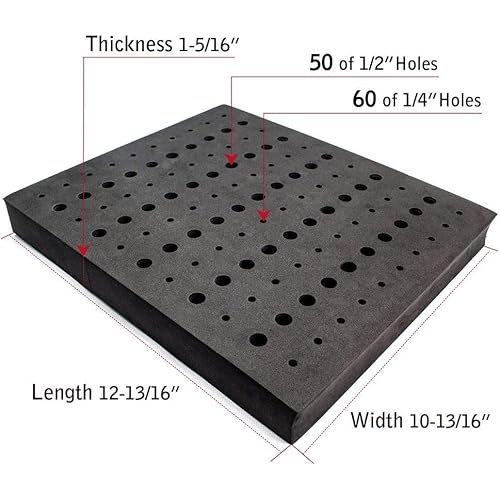 POWERTEC Router Bit Tray Organizer - Holds 110 Bits Each Tray | 50 1/2" and 60 1/4" Shank Router Bit Holder for Tool Box and Drawer Storage Solution, 2PK (71046-P2)