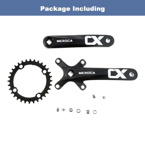 PETCHOR Square Taper Crankset MTB, Mountain Bike Single Speed Crankset, Bicycle Crank Arm Set 170mm 104BCD, 32T Chainring & Bolts