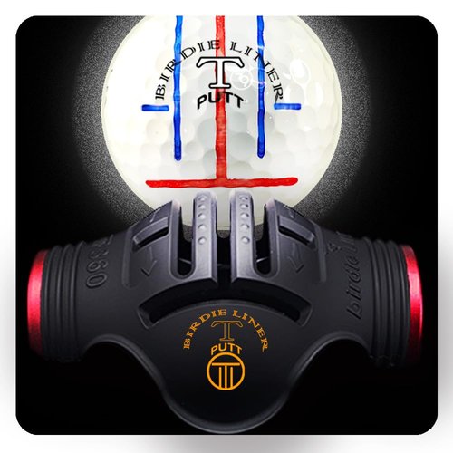 BIRDIE79 Birdie T-Putt Liner Black Golf Ball Marker Tool Kit. 360-Degree 3-Line Plus Vertical Line Putting Alignment Tools with Marker Pens and Gift Box - Enhance Accuracy & Confidence (2 Packs)