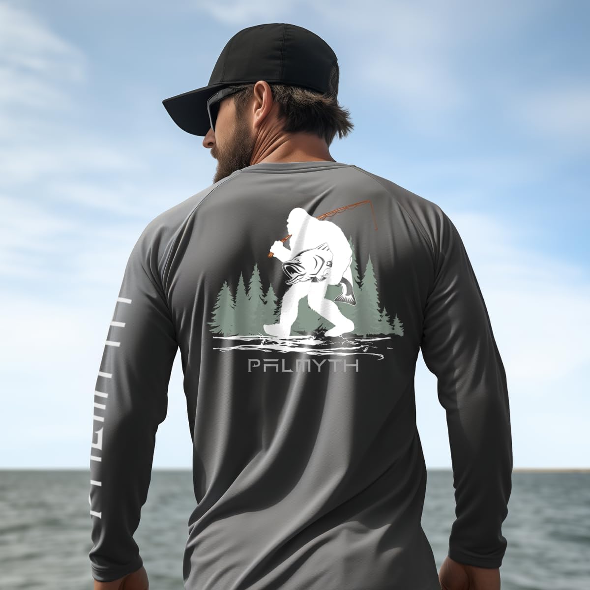 Palmyth Men's Fishing Shirts - UV Protection T-Shirts with UPF 50+ | Long Sleeve Rash Guard Tee
