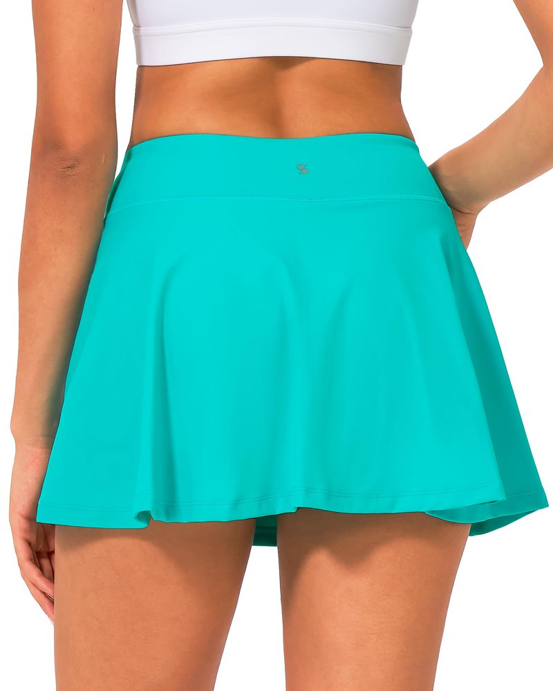 Stelle Women Tennis Golf Skirts High Waisted with Pockets Inner Shorts for Athletic Skorts Sports Running Pickleball (TQ,M) Turquoise