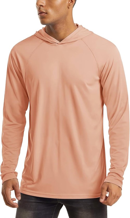 MAGCOMSEN Men's Long Sleeve Hooded Fishing Shirts - UPF 50+ Sun Protection Rash Guards