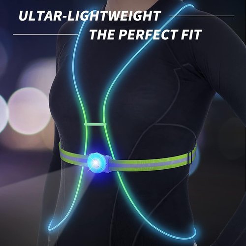 LED Reflective Running Vest by [Brand Name] - High Visibility Front Light for Men & Women | Ideal for Running, Cycling & Walking