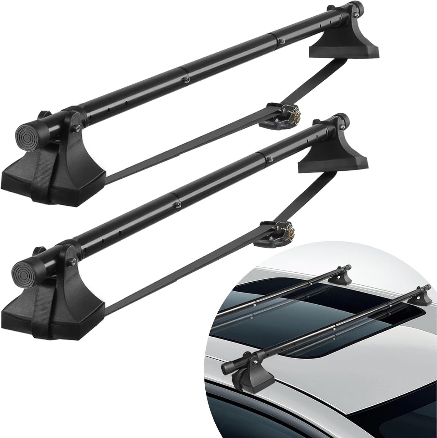Skiennix 48-Inch Car Roof Rack Cross Bars - 220lbs Capacity for Compact Cars | Durable Anti-Warping Design