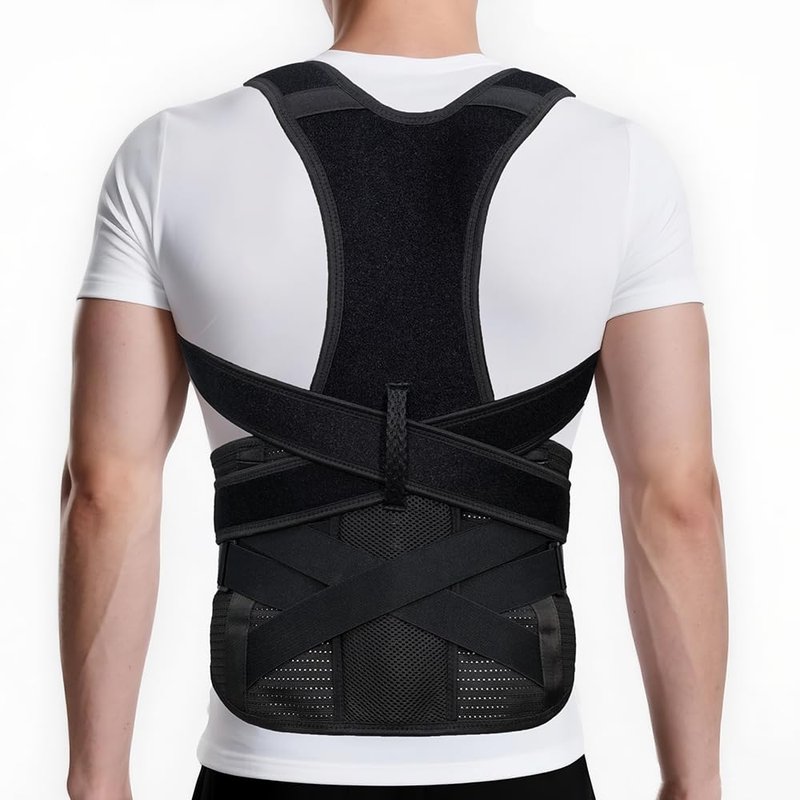 ABACKH Upgraded Back Brace Posture Corrector for Women and Men - Adjustable Back Brace with Bionic Bone Lumbar Panel for Upper & Lower Back Pain Relief, Sciatica, Herniated Disc L(34-38Inch)