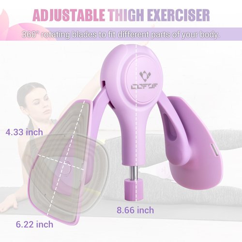 Thigh Trainer for Women, 15-70LB Adjustable Resistance Inner Thigh Exerciser for Pelvic Floor Muscle Repair, Thigh Trainer Kegel Exercise for Shaping, Yoga & Weight Loss at Home Gym - Purple