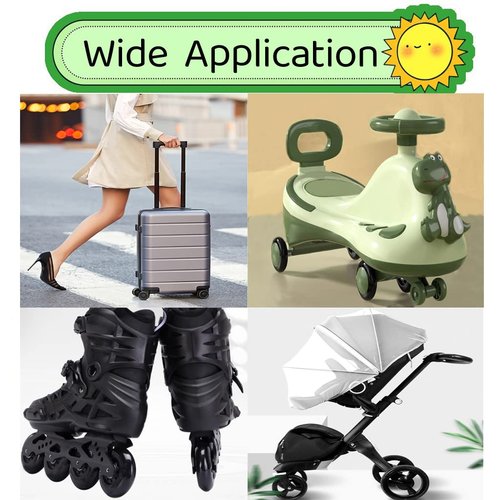 BFLAEPUN 1 Pair Luggage Wheels Replacement 75 * 24mm(2.95"x0.94") Inline Roller Skate Wheels with 8mm(0.31") Bearings 35mm(1.37") 40mm(1.57") Axles Wrenchs Repair Set