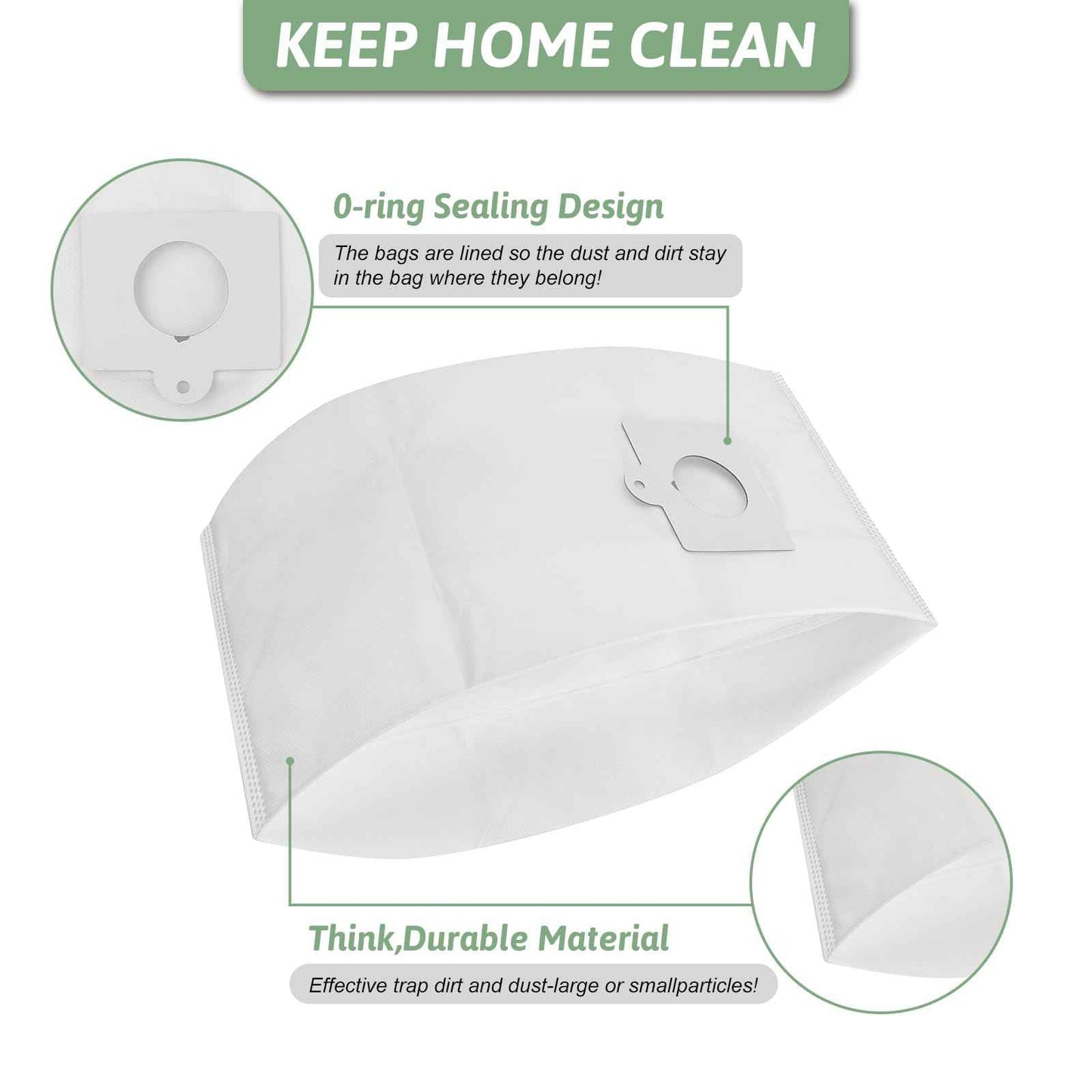 10 Pack 53292 Type Q/C HEPA Cloth Replacement for Kenmore Canister Vacuum 5055, 50557, 50558, 20-53292, 53291, 200 series, 400 series, 600 series, 700 series, 800 series Canister Vacuums Cleaner