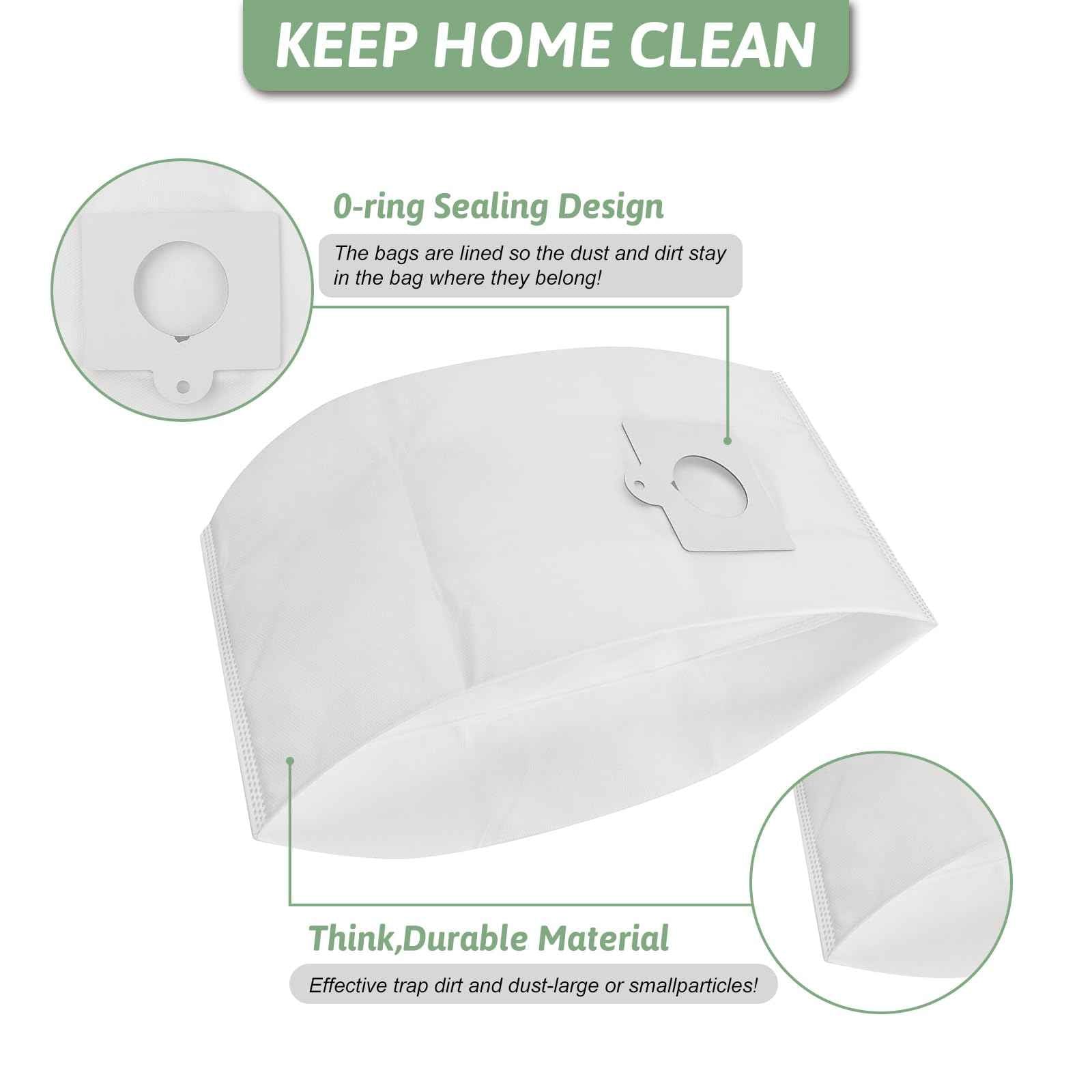 10 Pack 53292 Type Q/C HEPA Cloth Replacement for Kenmore Canister Vacuum 5055, 50557, 50558, 20-53292, 53291, 200 series, 400 series, 600 series, 700 series, 800 series Canister Vacuums Cleaner