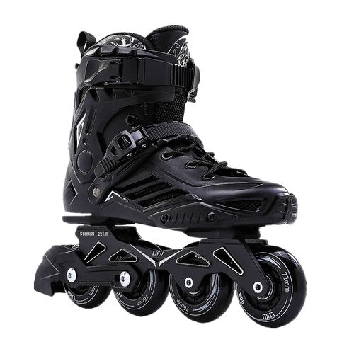 LIKU Unisex Professional Inline Skates for Women Men Adult Youth Black Rollerblade(Men 8,Women 9)