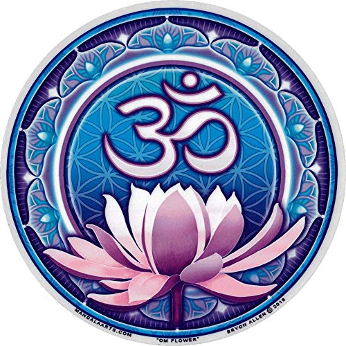 Om Flower Translucent Window Sticker – 4.5" Circular Decal