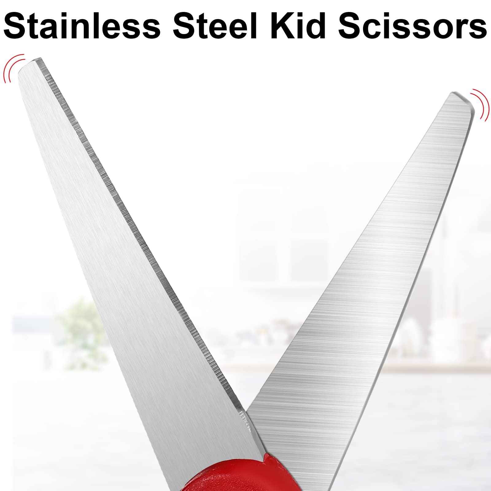 Reginary 78 Pcs Kids Scissors Bulk 5 Inch Student Children Blunt Tip Safety Scissors Multipurpose Rounded Tip for Office Home School Craft Supplies, Multicolor