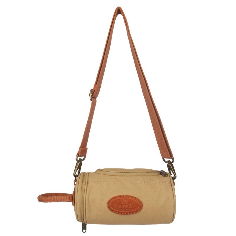 TOURBON Waxed Canvas Bicycle Top Tube Bag Bike Handlebar Basket (Khaki with phone holder)