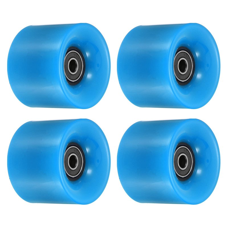 PATIKIL 60mm Longboard Wheels with Bearings ABEC-9, 4 Pack Street Wheels for Skateboards Cruiser Wheel Replacement 80A, Black Blue