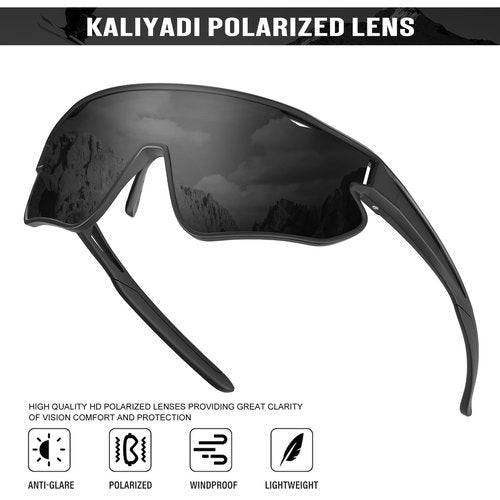 KALIYADI Mens-Sunglasses Polarized Sports Sunglasses: Cycling Sun Glasses Women UV400 Protection for Running