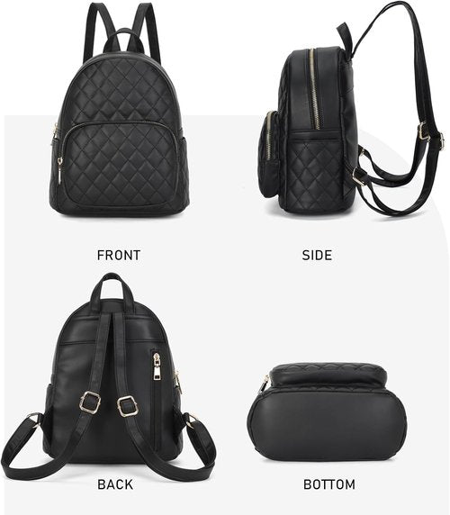 KL928 Mini Backpack - Quilted PU Leather Satchel for Women | Stylish Casual Daypack in Small Size