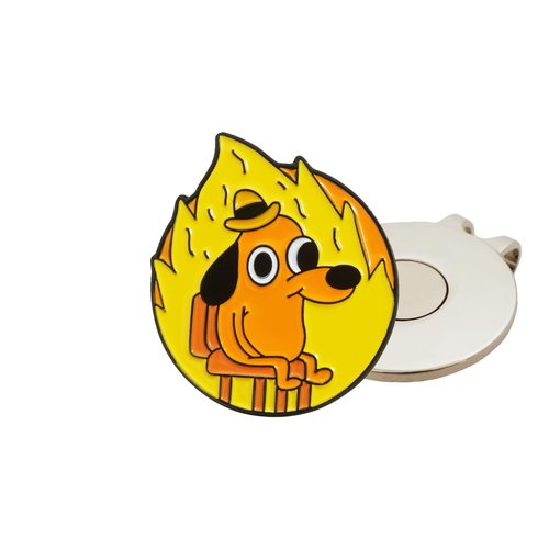 Play and Repeat This is Fine Meme Golf Ball Marker with Magnetic Hat Clip - Funny Golf Gift for Men, Kids - Golf Accessories and Gifts