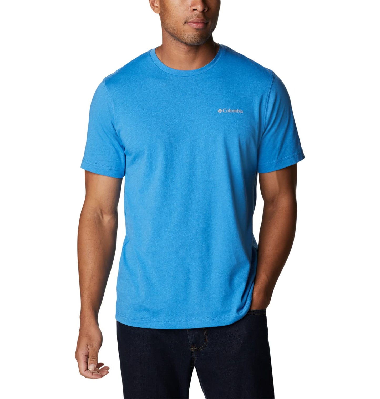 Columbia Men's Thistletown Hills Short Sleeve, Bright Indigo Heather, 6X Big