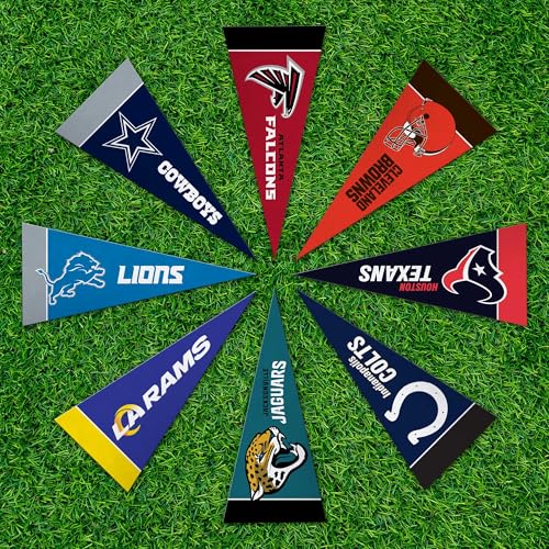 NFL Mini Pennant Set - 4" x 9" Felt Flags for All Teams