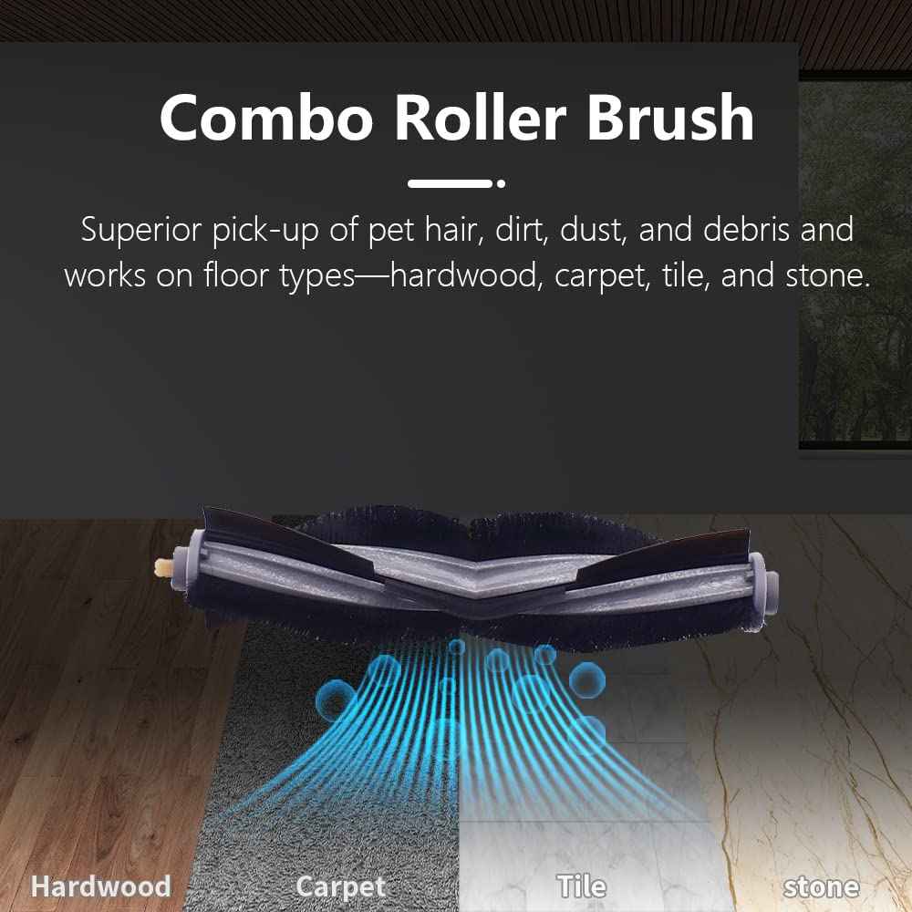 Neutop Replacement Parts Compatible with Ecovacs Deebot X1 Plus/Turbo/Omni, T10 Plus/Omni, Robot Vacuum Accessories 1 Roller 4 Filter Sets 6 Side Brushes.