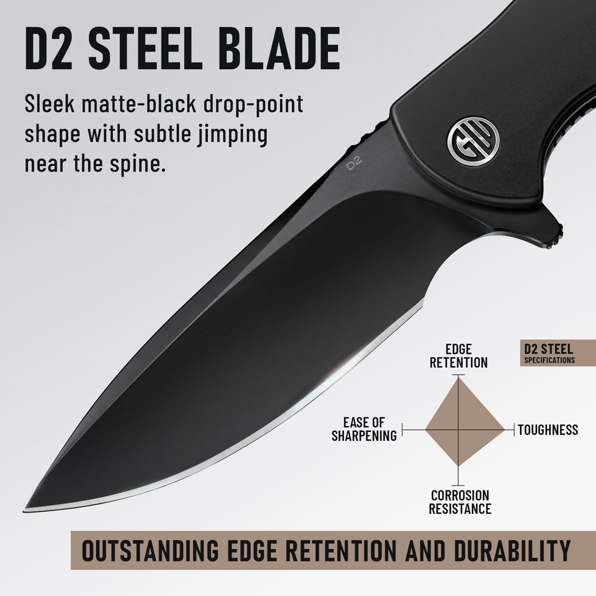 Skiennix High-End Folding Pocket Knife - D2 Steel Blade & Aluminum Handle | Elegant EDC Gift for Men & Women