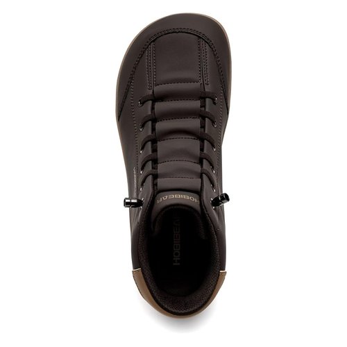 HOBIBEAR Leather Barefoot Boots Zero-Drop Wide Width Minimalist Shoes Unisex Mid Top Walking Boots(Dark Brown Women 8,Men 7)