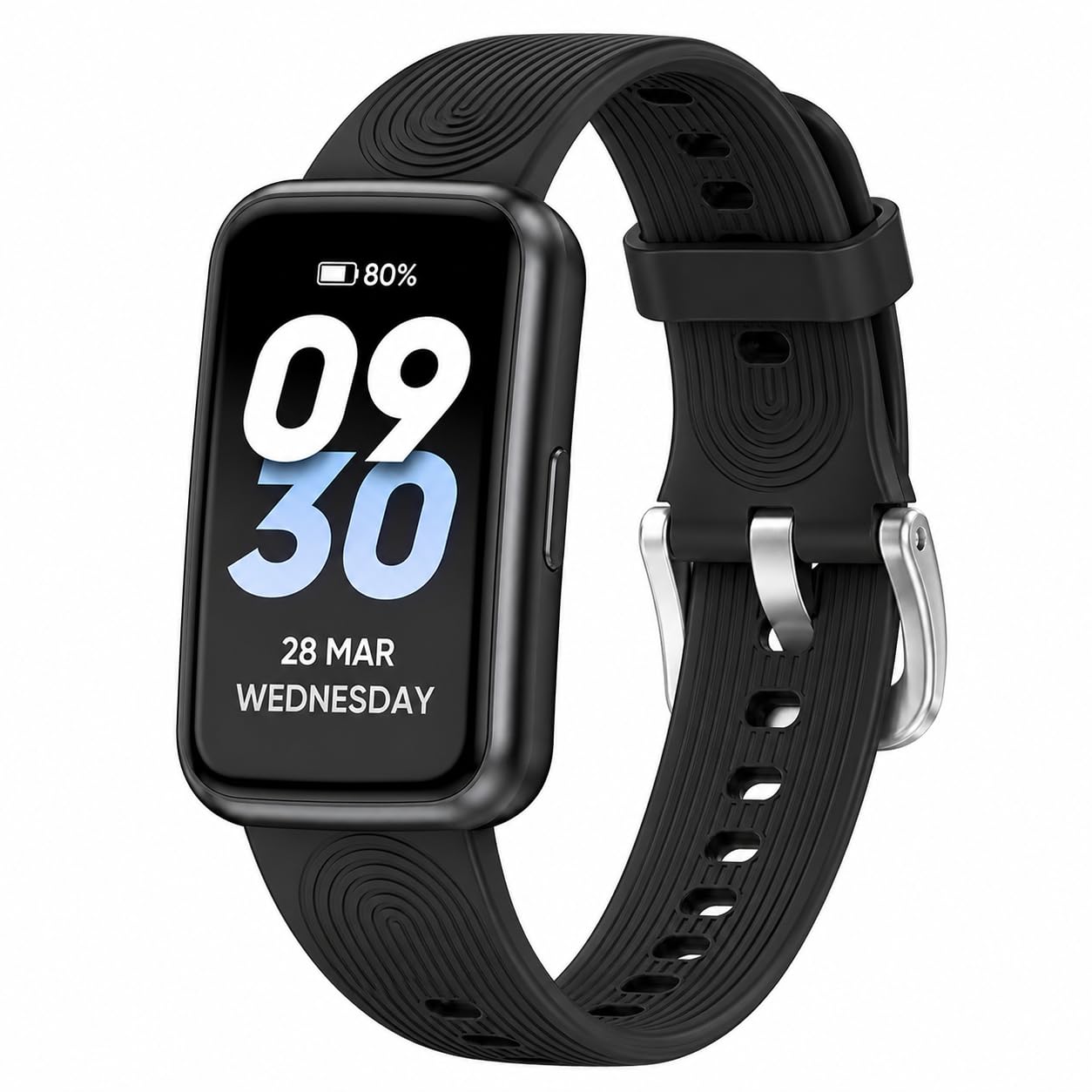 Long Battery Pedometer Watch 14 Days Battery Life, Slim Design No App/Phone Required Fitness Tracker, 50 Meters Waterproof Smart Watch, Heart Rate & Blood Oxygen Monitor Step Counter for Men Women