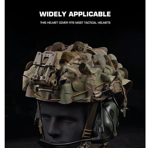 Cutting Type Breathable Mesh Tactical Helmet CoverTactical Fast Helmet Cover in Size M/L (Camo)