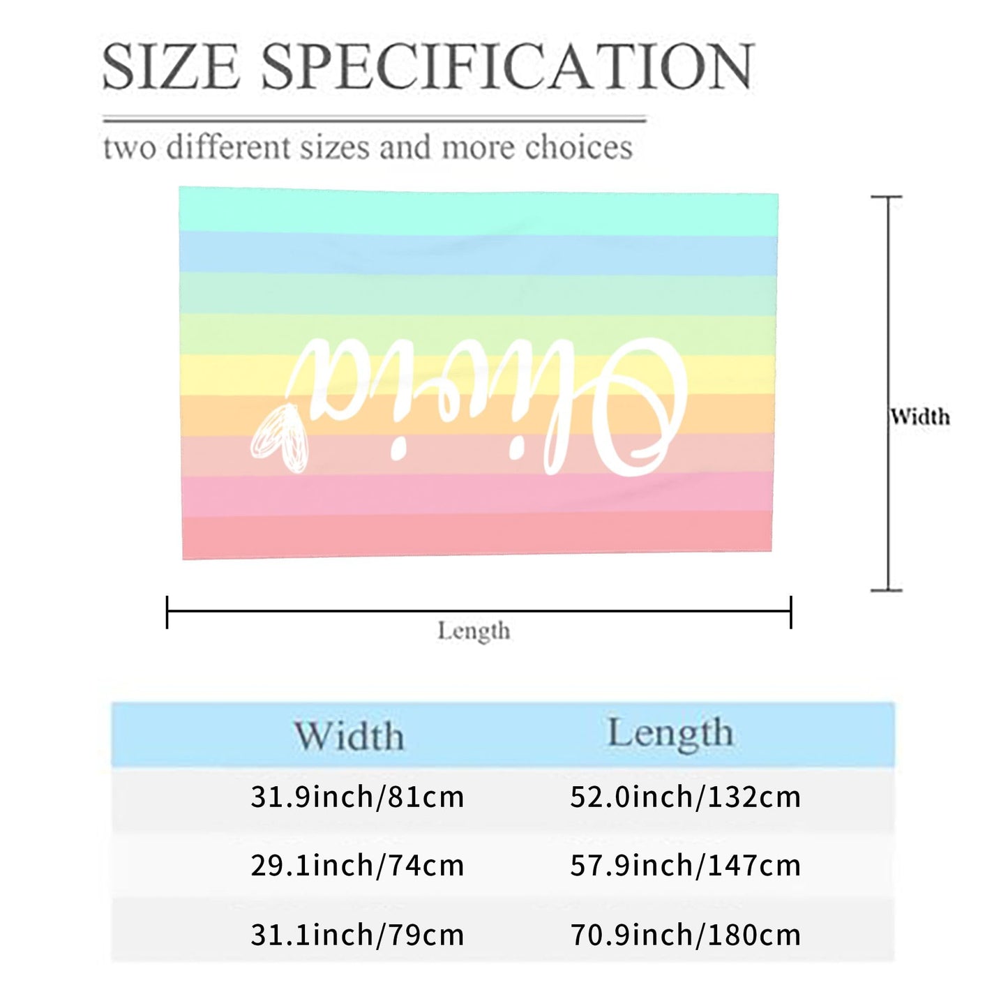 OHORTEB Personalized Beach Towels with Name - Print in USA -Custom Striped Swim Towel for Adults, Customized Sand Free Quick Dry Microfiber Pool Towel Gift for Her Him (Colorful Striped)