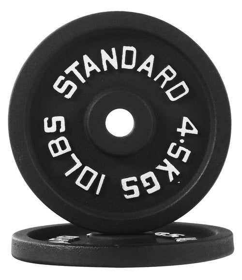 Fitvids Cast Iron 1-Inch Standard Weight Plate for Strength Training & Weightlifting – Multiple Weights Available – 10LB (Pair) – Standard (1-Inch Center)
