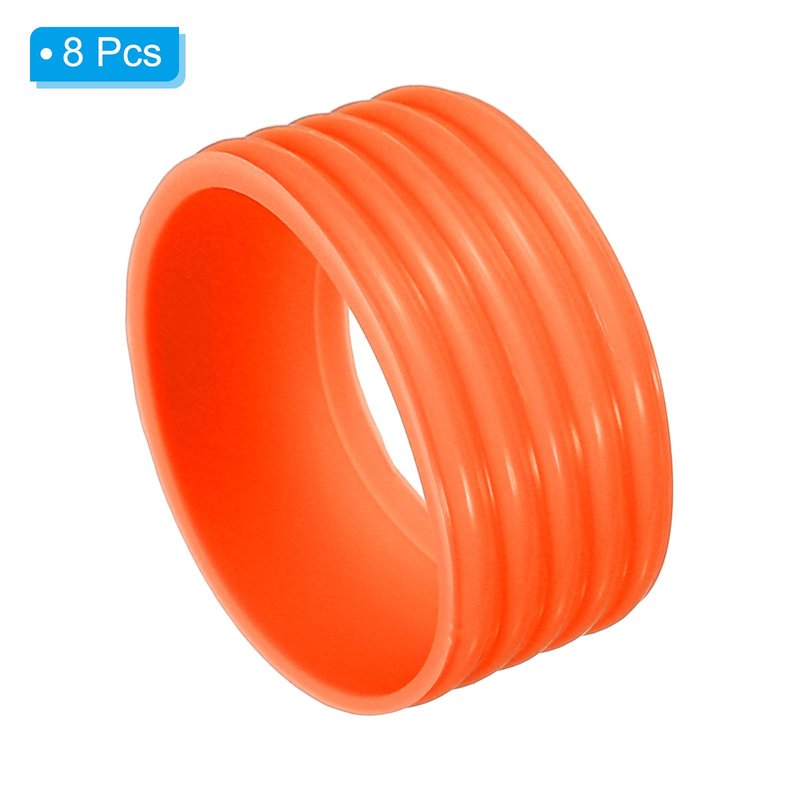 PATIKIL Badminton Racket Handle Grip Ring, 8 Pack Racquet Fix Ring Grip Band Rubber Ring Non-Slip Absorbent Overgrip in Place, Orange