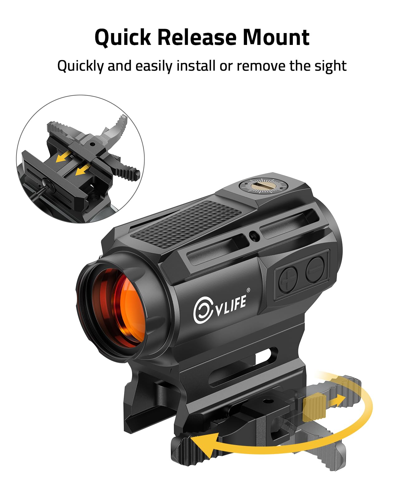 CVLIFE EagleFeather X Solar Multi-Reticle Red Dot Sight for Rifle,1x20mm 2MOA Dot 40MOA Circle Motion Awake Solar Optics with Quick Detach Mount Flip Up Covers,IPX7 Waterproof Fogproof