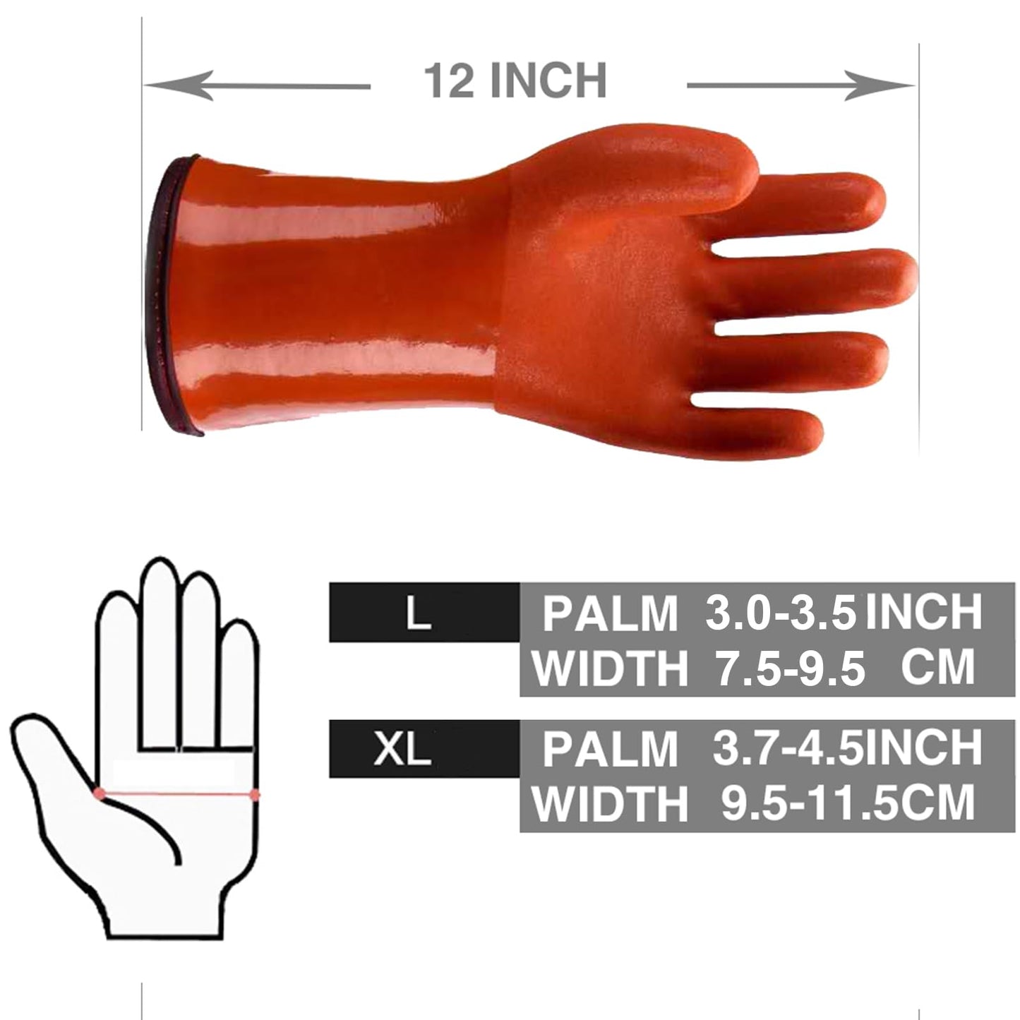 LIICHAAO 1-4Pairs Insulated&Waterproof,Chemical & Oil Resistant, Freezer Work,Warm Gloves,Non-Slip,Ultra Flexible(1 PAIR) (Large (Pack of 1))