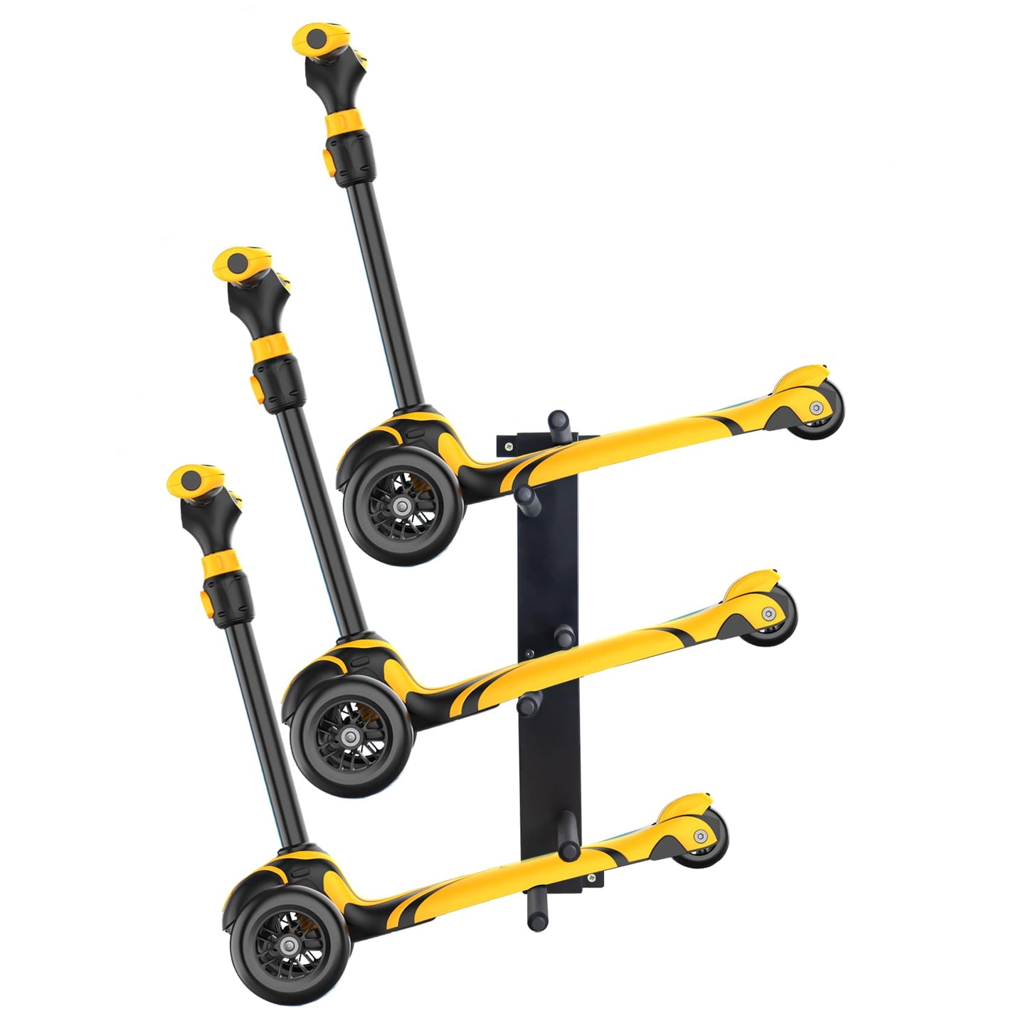 ztysn Scooter Wall Mount Rack Garage Storage Stand For Multiple Scooters Holder For 3 Electric Scooter, Metal Organizer(Black)