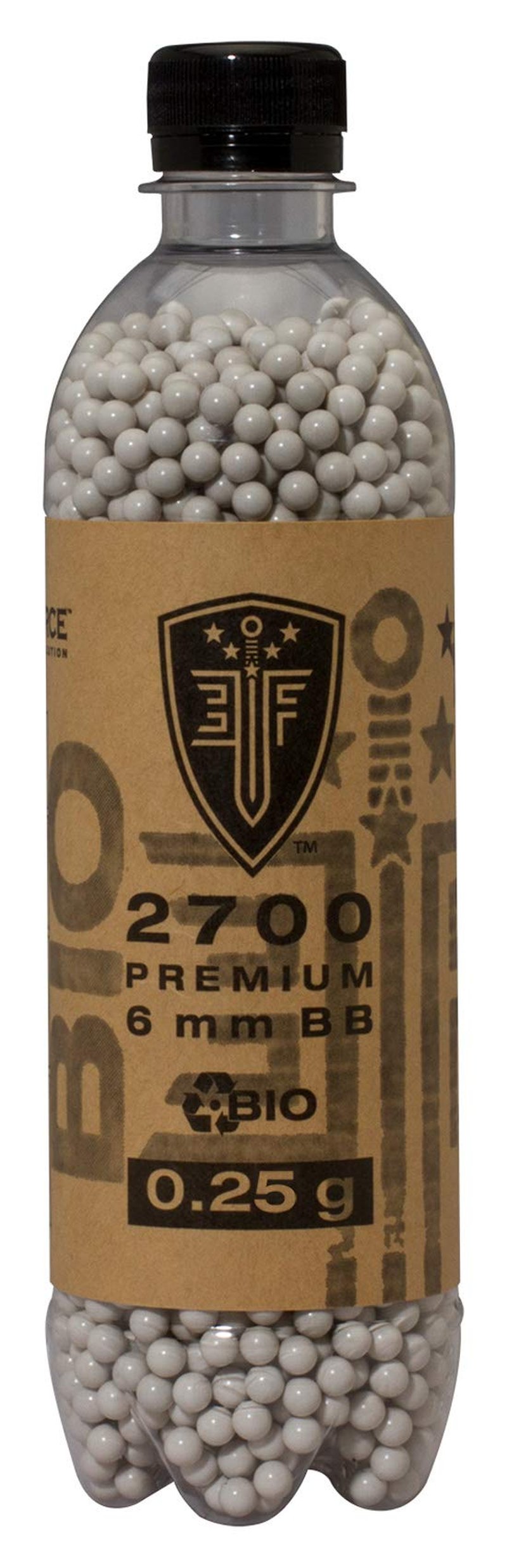 Elite Force Premium Biodegradable 6mm Airsoft BBS Ammo, .25 Gram, 2700 Count