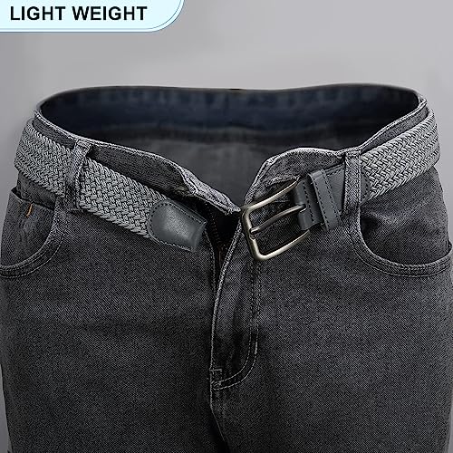 DOOPAI Braided Stretch Belt for Men, Elastic Woven Belt, casual