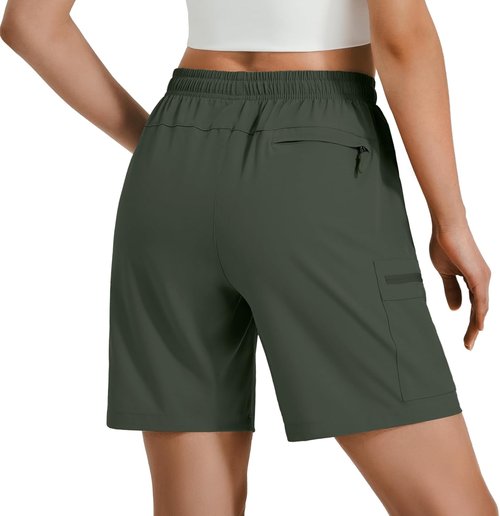 Hugut Women's Hiking Cargo Shorts - Quick Dry, Lightweight, Water Resistant | Ideal for Camping & Travel