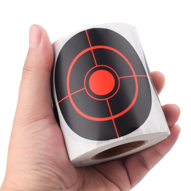 SKLK-SEL 3" Reactive Paper Targets 250 Pcs Splatter Targets Stickers Targe with Fluorescent Yellow for Shooting Range for BB Gun, Pellet Gun, Airsoft, Rifle Shooting Practice (Round-Red)