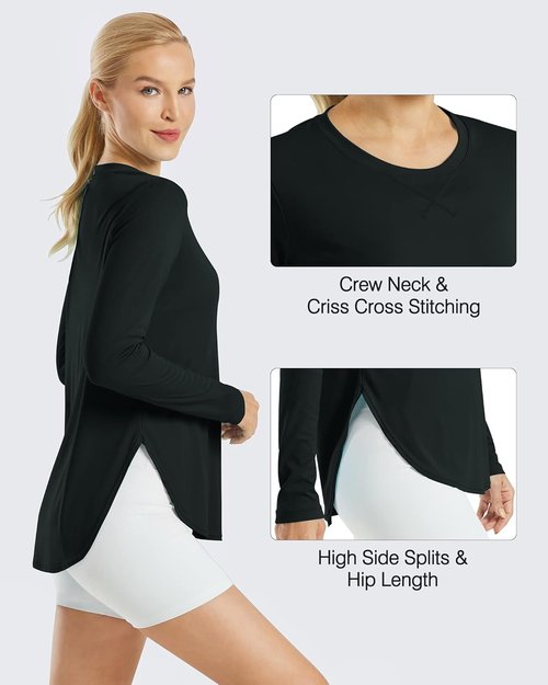 G4Free Women's Long Sleeve UV Protection Shirt - Quick Dry Lightweight Outdoor Yoga Top