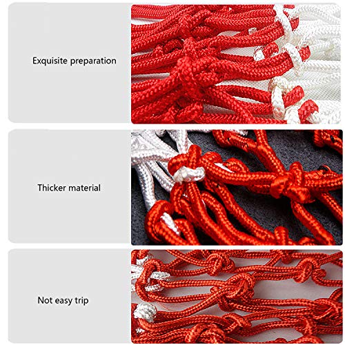 Heavy-Duty All-Weather Basketball Net - 12 Loop Replacement - Red & White